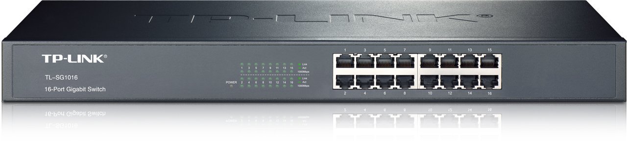 Коммутатор TP-LINK TL-SG1016 / 16 port / Gigabit / RJ45 / 1U 19-inch rack-mountable steel case photo 1