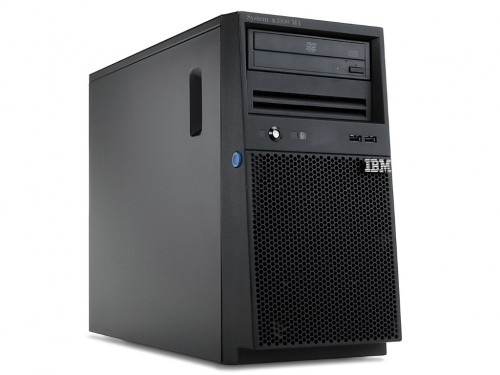 IBM System x3100 M4, 1x Intel Xeon 4C E3-1220v2 69W 3.1GHz/1600MHz/8MB, 1x4GB, Open Bay Simple-Swap 3.5” SATA (for 4x 3.5” HDD), software ServeRAID C100 controller, RAID-0, 1, 10, DVD-ROM, 2x 1Gb Ethernet ports, fixed 1x 350W p/s, Tower photo 1