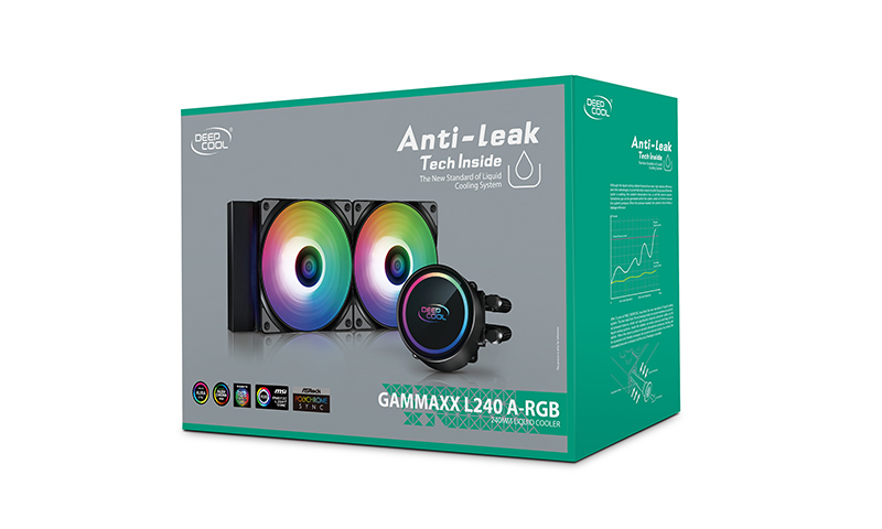 DEEPCOOL Liquid Cooler ”GAMMAXX L240 A-RGB”, Anti-Leak Technology, Socket LGA2066/2011/1851/1700/1200/115x & AM5/AM4, 2x 120mm ARGB PWM fans: 500-1800 RPM±10%, <30 dB(A), 69.34 CFM, 4-pin PWM, Pump: 2400 RPM, 17.8dBA, Cooper Base, Hydro Bearing, Black photo 7