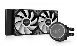DEEPCOOL Liquid Cooler ”GAMMAXX L240 A-RGB”, Anti-Leak Technology, Socket LGA2066/2011/1851/1700/1200/115x & AM5/AM4, 2x 120mm ARGB PWM fans: 500-1800 RPM±10%, <30 dB(A), 69.34 CFM, 4-pin PWM, Pump: 2400 RPM, 17.8dBA, Cooper Base, Hydro Bearing, Black thumbnav 3