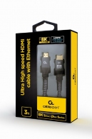 Cable HDMI 2.1  - 3m - Cablexpert CCB-HDMI8K-3M, Ultra High speed HDMI cable with Ethernet, 8K premium series, Supports HDMI 2.1 8K UHD resolutions at 60 Hz,  3 m thumbnav 2