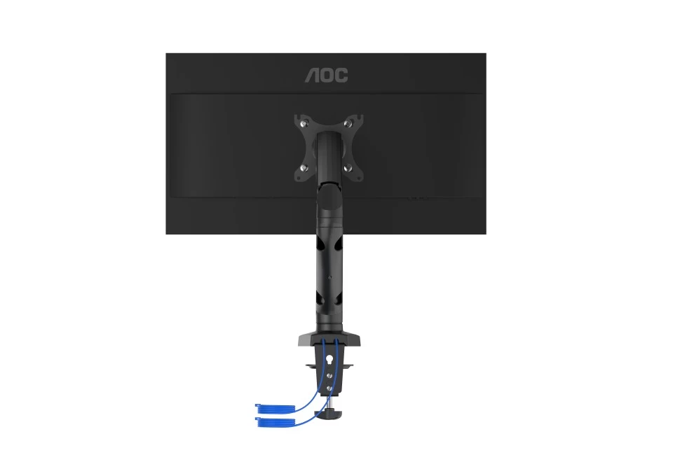 Arm for 1 monitors 13”-31.5” -  AOC AS110DX with integrated USB Hub, Black, USB Hub: USB-C + USB3.0, Desk Clamp/Grommet, Aluminum structure, Gas spring, Height adjustment, Max.Load: 2-9kg, Tilt: '-90°~+85°, Swivel:180°, Rotation:360°, Hidden cable managem