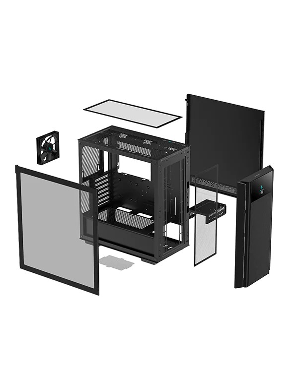 Carcasa DEEPCOOL CH510 MESH DIGITAL / no PSU / Side-Window / 1x120mm / ATX / Black photo 5