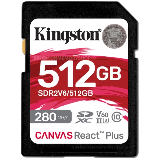 Карта памяти SD 512GB V60 Kingston Canvas React Plus, 280MB/s, UHS-II photo 1
