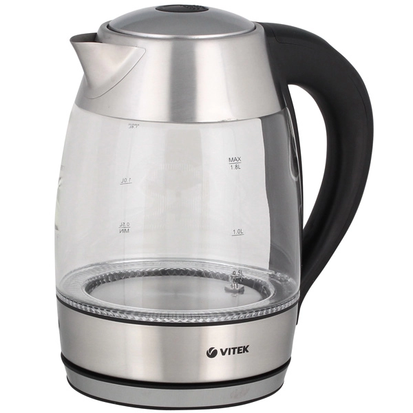 Fierbator de apa electric Vitek VT-7047 TR, 1.8 l, 2200 W, Negru