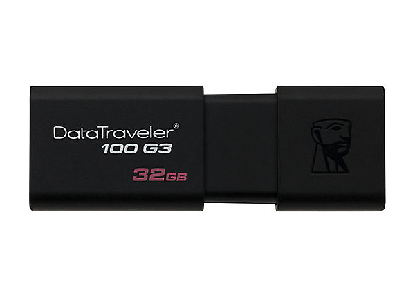 32GB USB3.0 Kingston DataTraveler 100 G3 Black, Retractable USB connector, (Read 100 MByte/s, Write 12 MByte/s) photo 1