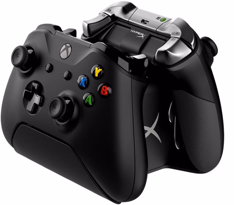 HyperX ChargePlay Duo Controller Charging Station for XBOX, Simultaneously charges two Xbox One controllers, Includes 2x1400mAh rechargeable battery packs, LED indicators display charge status 