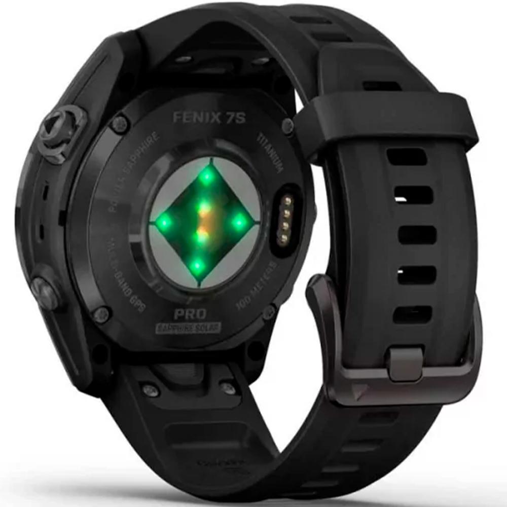 Garmin Fenix 7S Pro – Sapphire Solar, Carbon Grey DLC Titanium with Black Band photo 3