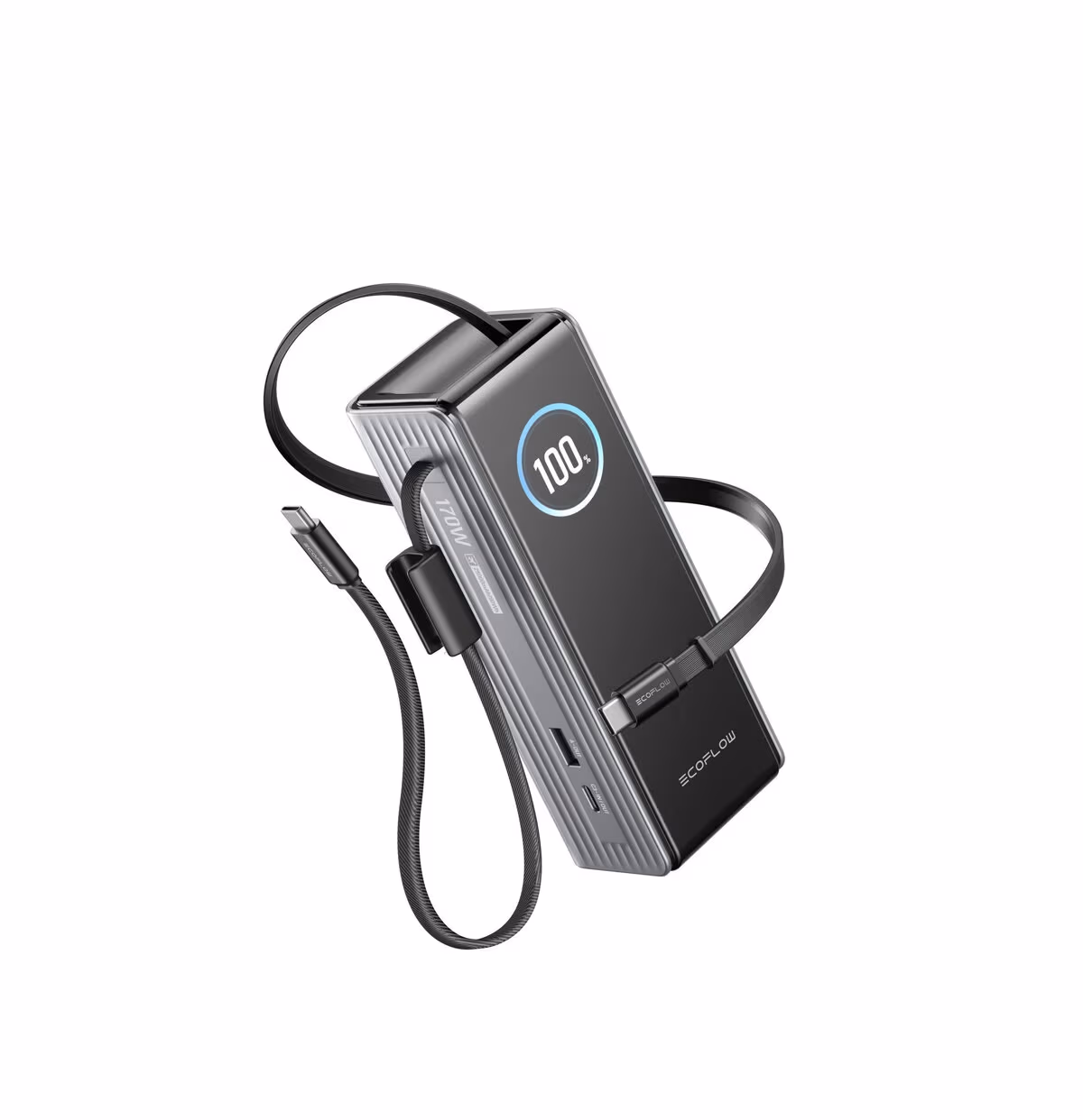 EcoFlow Rapid Power Bank (25000mAH, 170W, 100W Built-In and retractable cables) 