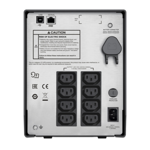 APC Smart-UPS SMC1000I-RS, 1000VA/600W, AVR, 8 x IEC Sockets (all 8 Battery Backup + Surge Protected), LCD Display, PowerChute USB /Serial Port, External Battery Pack Port photo 2