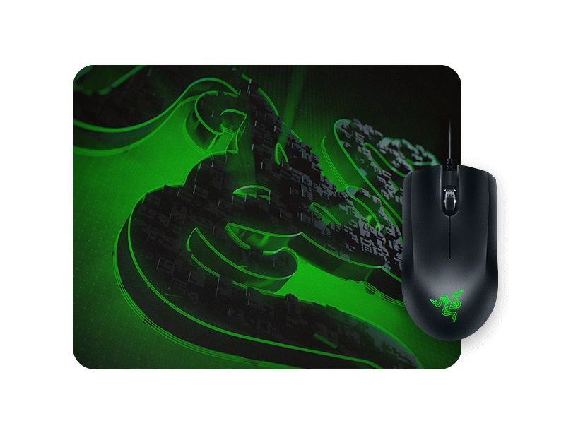 RAZER Mouse Abyssus Lite & Mouse pad Goliathus Mobile Construct Ed. Bundle, Mouse Abyssus Lite, 6400dpi, 3 hyperesponse buttons photo 1