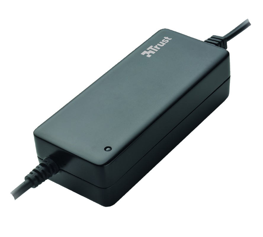 Trust Universal Netbook Charger 65W, 6 connectors included, 9.5 V - 20 V manual voltage setting, compatible with Acer, Asus, Compaq, HP, Dell, MSI, Packard Bell, Samsung, Toshiba, Black photo 1