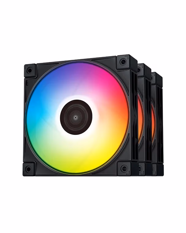 120mm Case Fan - DEEPCOOL ”FC120 - 3 IN 1”, 3x A-RGB LED Fans, 120x120x25 mm, 500~1800 RPM±10%, 61.91 CFM, <28 dB(A), 4-pin PWM, Hydro Bearing, 3-pin(+5V-D-G), Black