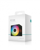120mm Case Fan - DEEPCOOL ”FC120 - 3 IN 1”, 3x A-RGB LED Fans, 120x120x25 mm, 500~1800 RPM±10%, 61.91 CFM, <28 dB(A), 4-pin PWM, Hydro Bearing, 3-pin(+5V-D-G), Black thumbnav 6