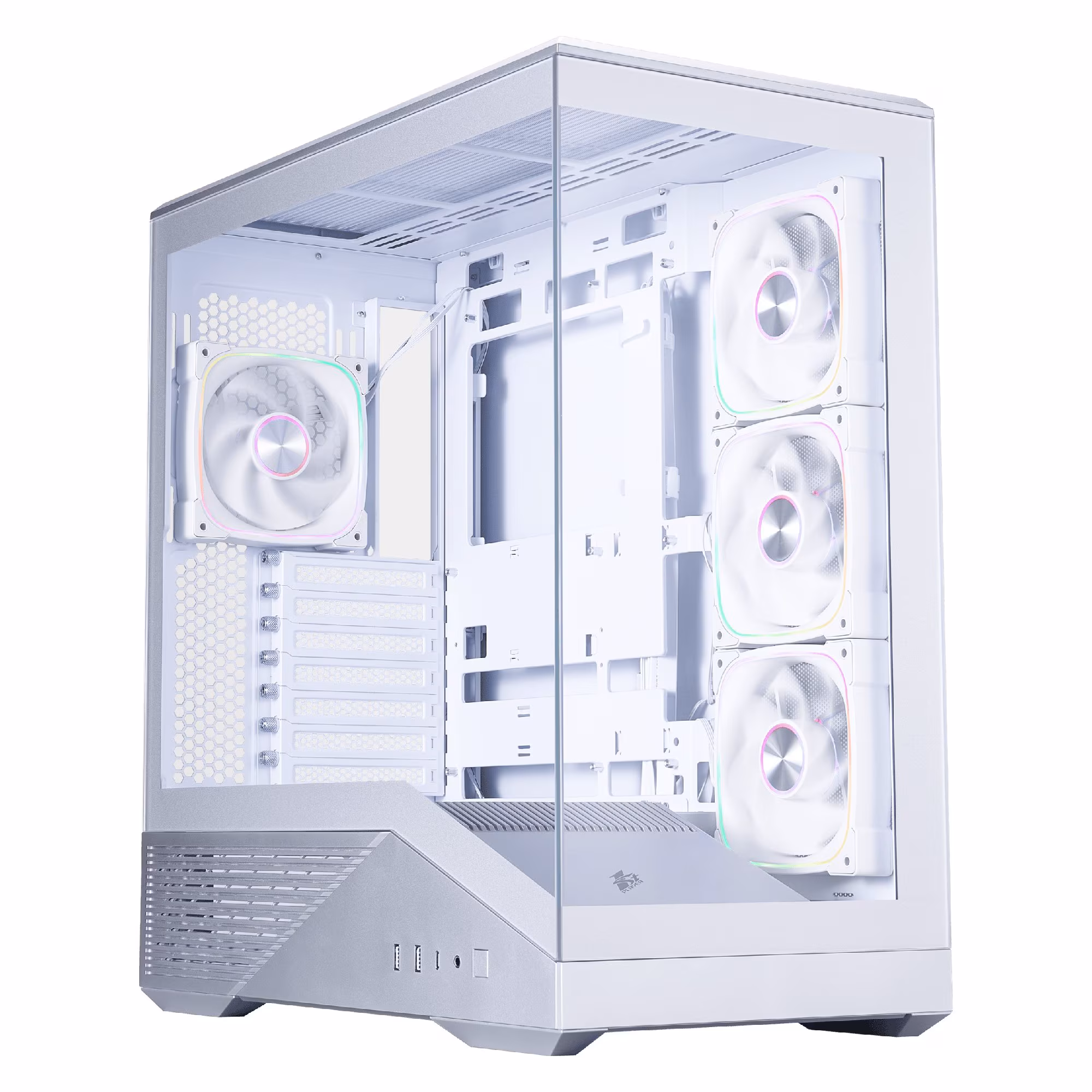 Carcasa 1STPLAYER GM7 / w/oPSU / Side-Window / 4x120mm / ATX / Silver