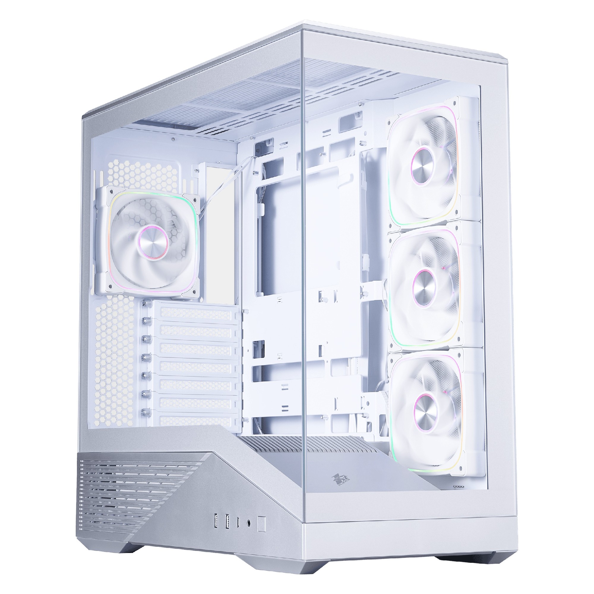 Carcasa 1STPLAYER GM7 / w/oPSU / Side-Window / 4x120mm / ATX / Silver photo 1