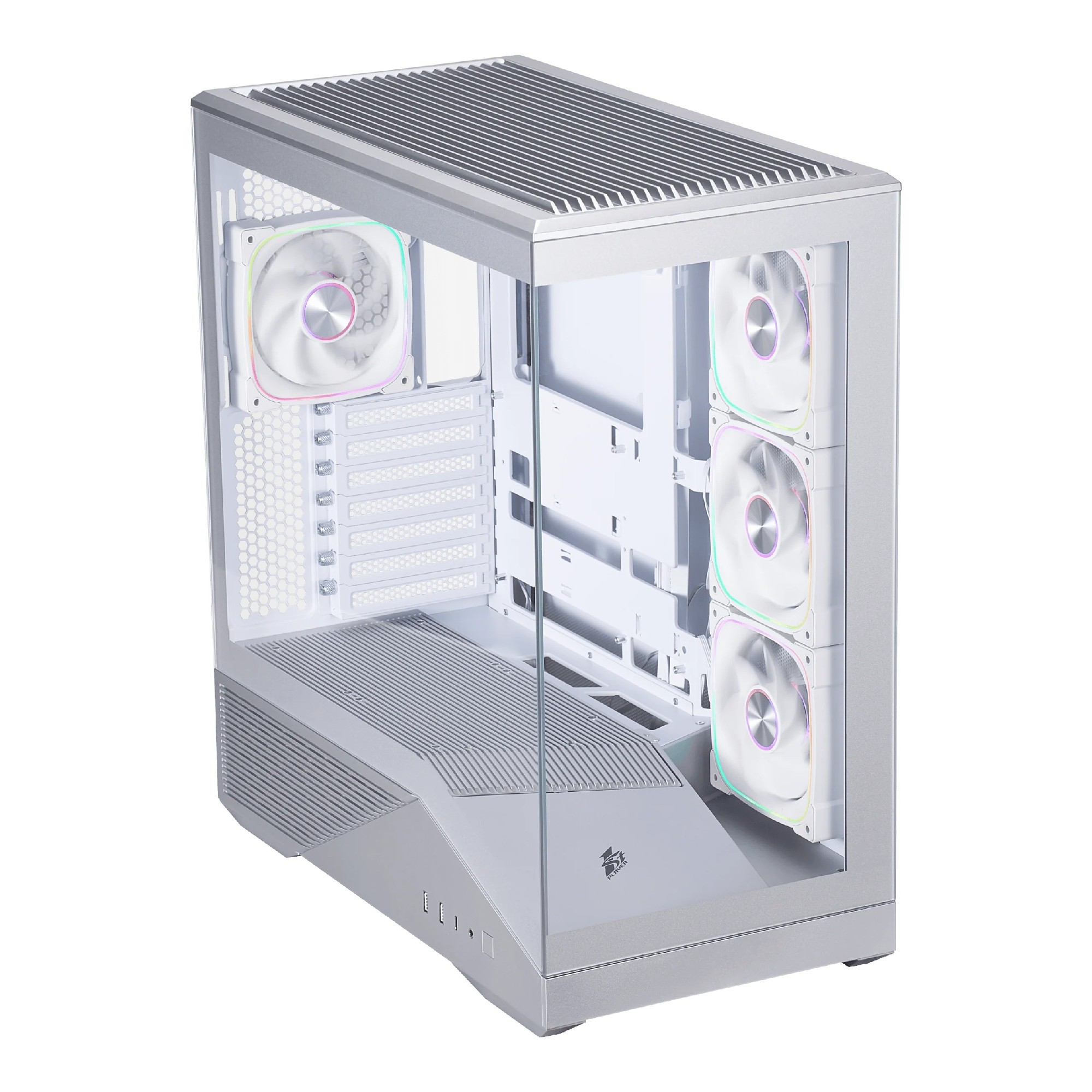 Carcasa 1STPLAYER GM7 / w/oPSU / Side-Window / 4x120mm / ATX / Silver photo 2