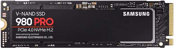 M.2 NVMe SSD 500GB  Samsung SSD 980 PRO, PCIe4.0 x4 / NVMe1.3c, M2 Type 2280 form factor, Seq. Read: 6900 MB/s, Seq. Write: 5000 MB/s, Max Random 4k: Read /Write: 800,000/1000,000 IOPS, Samsung Elpis Controller, 512MB LPDDR4, V-NAND 3-bit MLC 