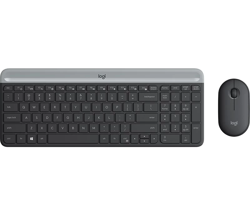 Tastatura cu mouse Wireless Logitech Combo MK470 Slim/ 2.4GHz nano USB receiver/ Graphite