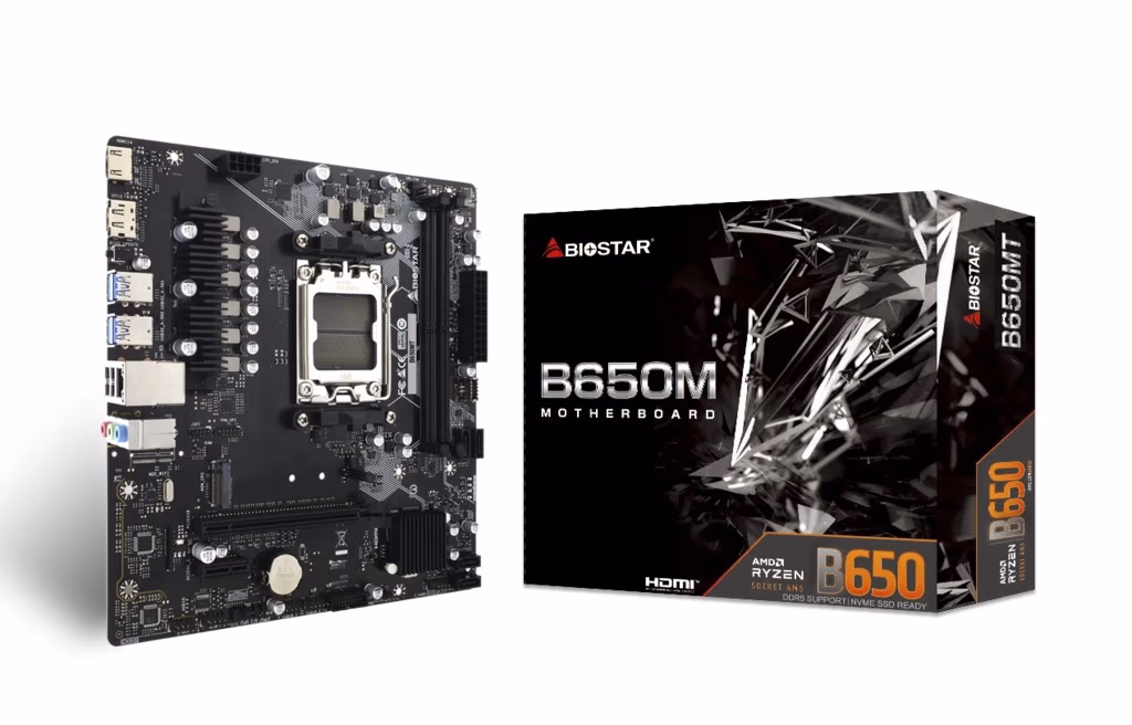 Материнская плата BIOSTAR B650MT/ AM5 / B650 / DDR5 / mATX