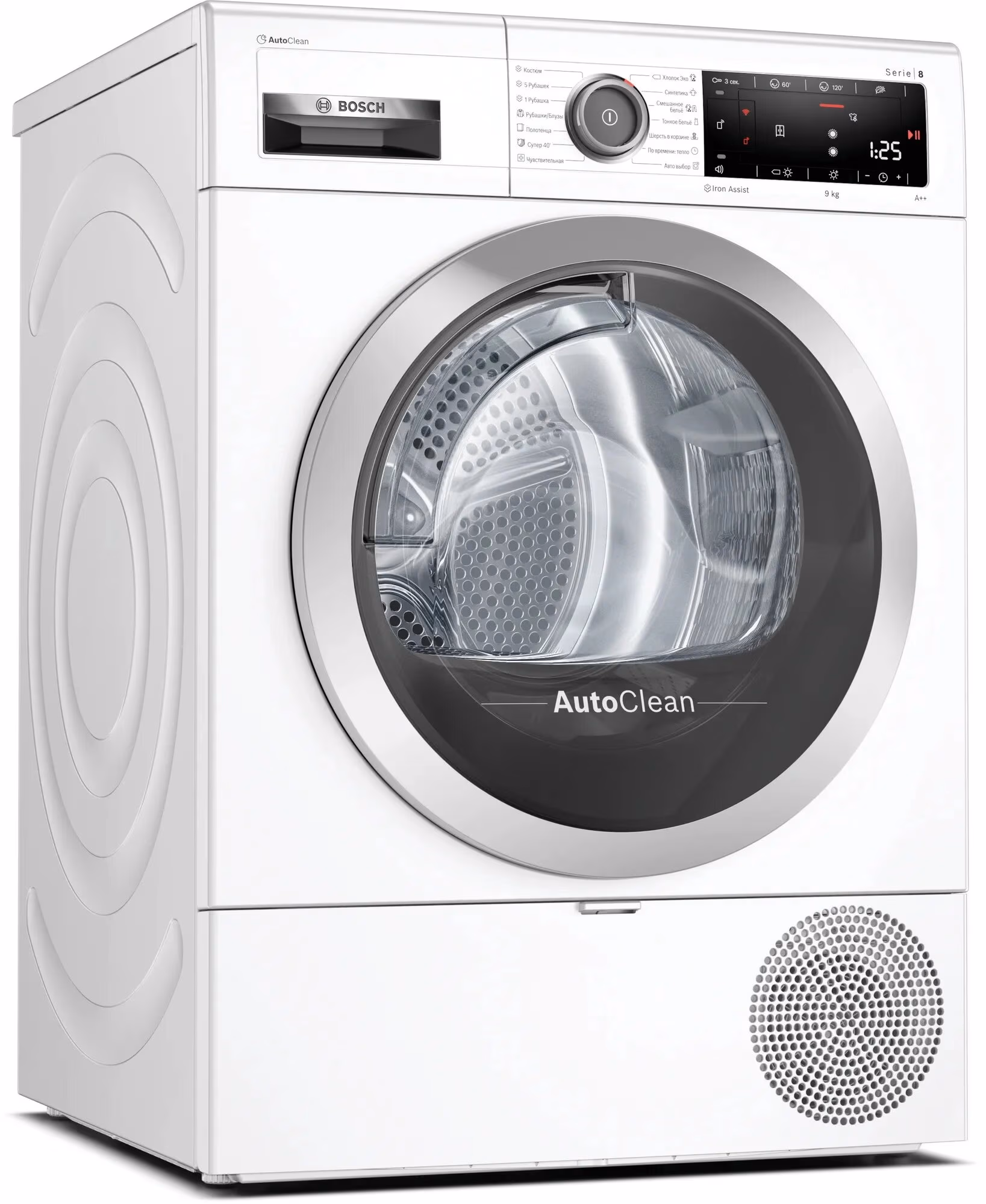 Сушильная машина с тепловым насосом Bosch WTX87KH1BY, С тепловым насосом, 9 кг, A++, Белый 