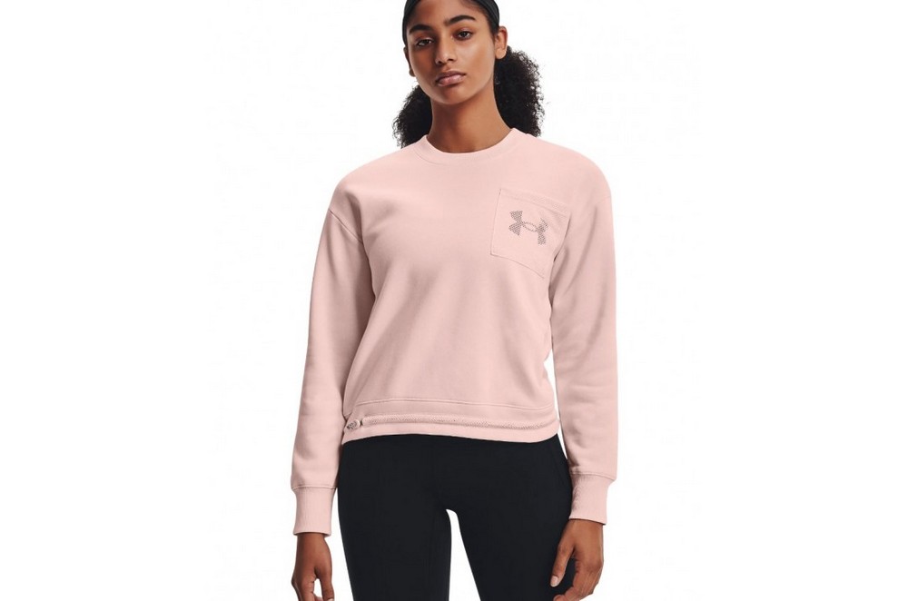 Hanorac Under Armour RIVAL FLEECE MESH CREW SM Roz Femei photo 2