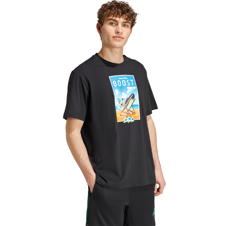 Tricou bărbătesc Adidas M BOOST G T XS Negru photo 4
