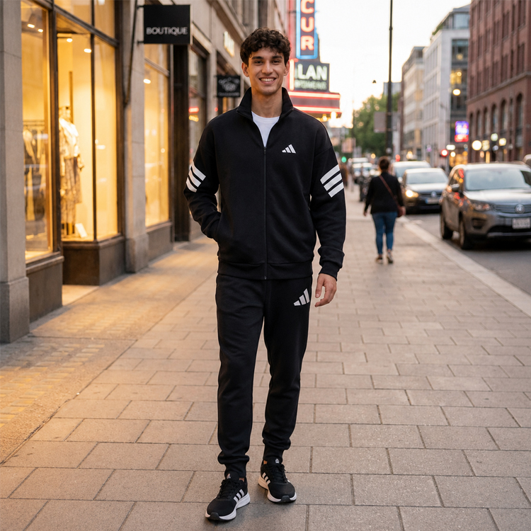 Hanorac pt bărbați Adidas M FI 3S TT XS Negru photo 7