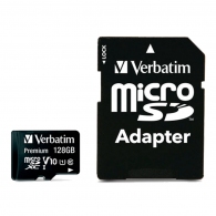 Карта памяти MicroSD+ SD adapter Verbatim 128GB Premium Gen 4 A1 UHS-I U1 thumbnav 1