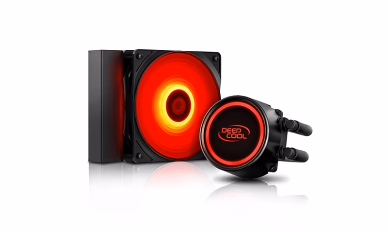 DEEPCOOL Liquid Cooler "GAMMAXX L120T RED", Anti-leak Tech Inside, 1x120mm fans with PWM control, fans: 500~1800rpm, pump: 2550rpm, 17.8dBA, 69.34CFM, 4 pin, Hydro Bearing, Copper 