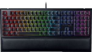 RAZER Ornata V2 - Russian Layout / Mecha-Membrane Technology, Tactile click with soft, cushioned touch, Razer Chroma™ backlighting with 16.8 million customizable color, Ergonomic wrist rest, Razer Synapse enabled, Fully programmable keys, USB thumbnav 1