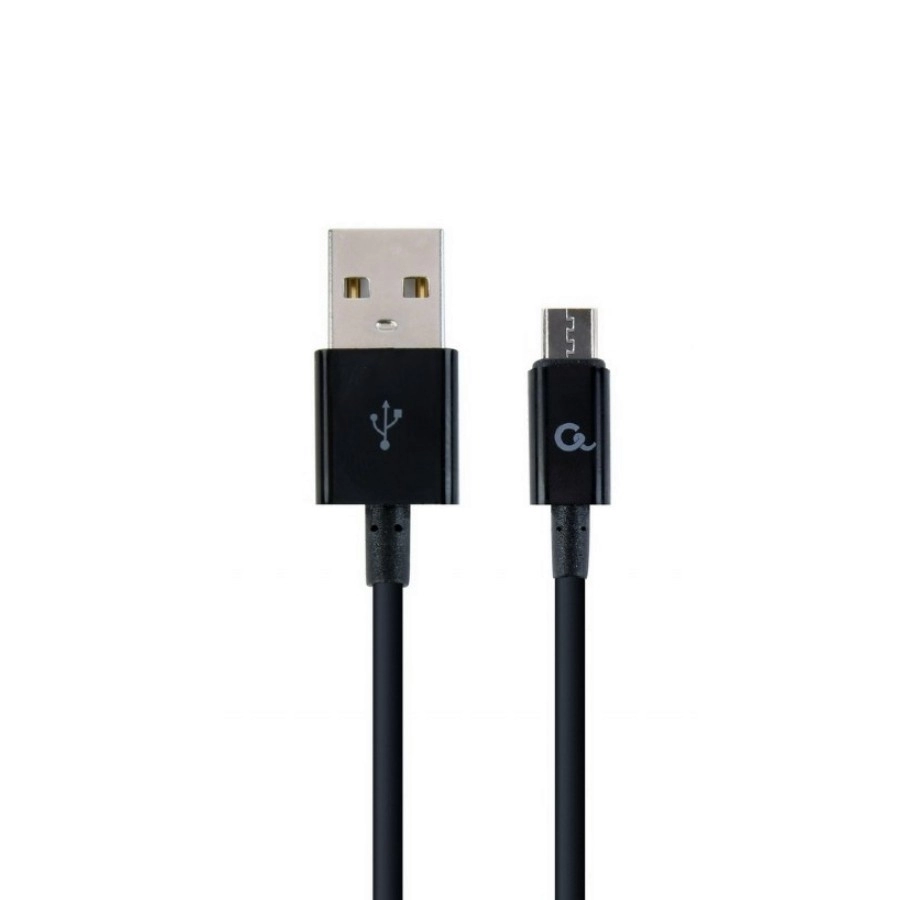Cable USB2.0/Micro-USB - 2m - Cablexpert CC-USB2P-AMmBM-2M, Black, USB 2.0 A-plug to Micro-USB plug, blister