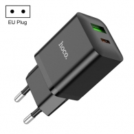 USB Charger HOCO N28 Founder, 1 x USB-C + 1 x USB, USB-C: 20W / USB:18W, Total output: 5V/3A, up to PD20W / QC3.0, Black thumbnav 1