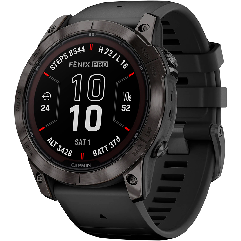 Garmin Fenix 7X Pro - Sapphire Solar, Carbon Grey DLC Titanium with Black Band photo 1