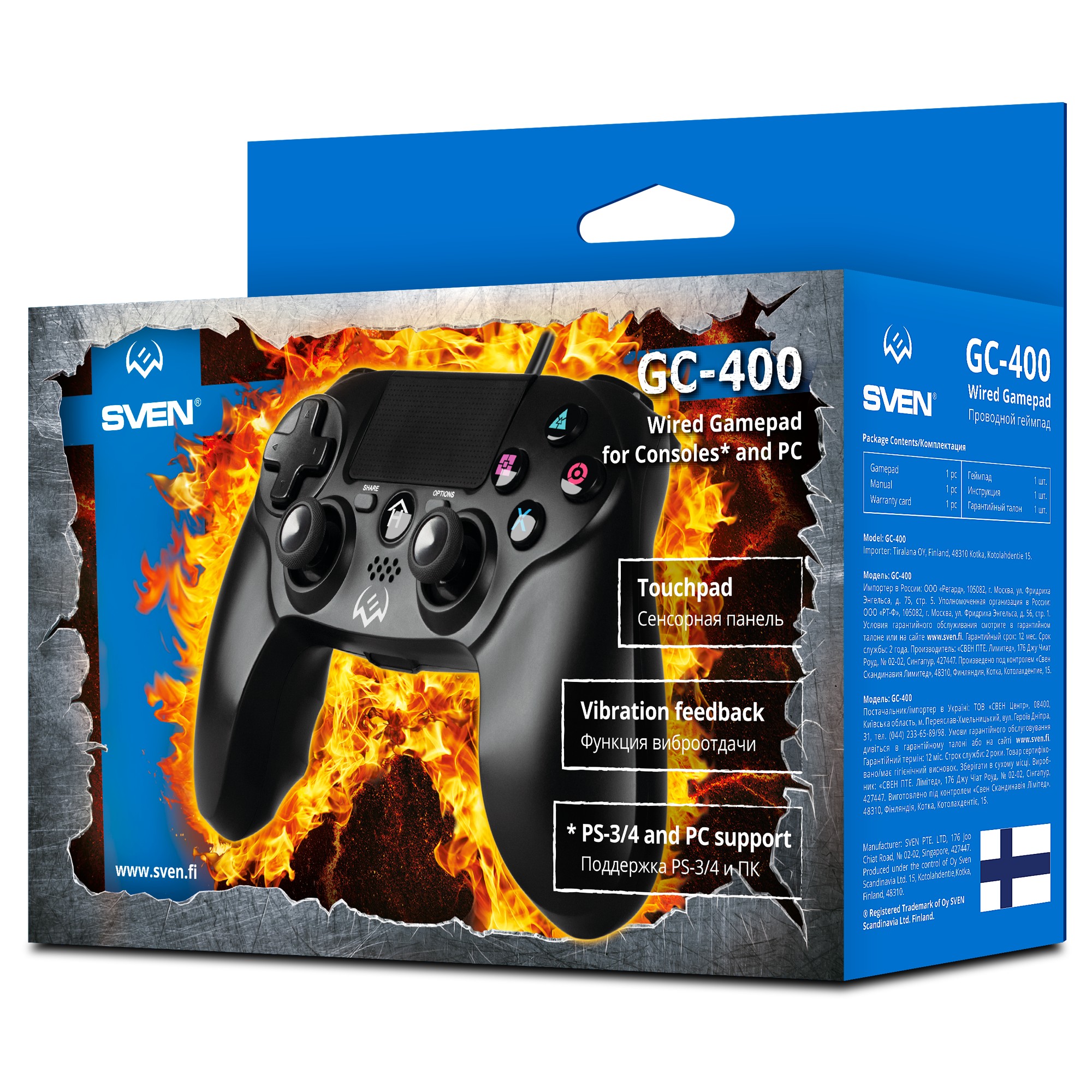 Gamepad SVEN GC-400/ USB/ Black photo 5