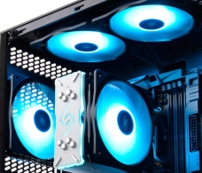 120mm Case Fan - DEEPCOOL "RF120-3 IN1", 3x RGB LED Fans, Customizable RGB LED Lighting, Two-way Control (Cable Controller & software control), 120x120x25mm, 500-1500rpm, <17.8~27dBa, 56.5CFM, Hydro Bearing, 4Pin, PWM, 12V RGB 4-pin port thumbnav 3