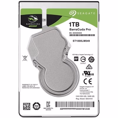 2.5” HDD 1.0TB Seagate ST1000LM049 BarraCuda Pro™, 7200rpm, 128MB, 7mm, SATAIII