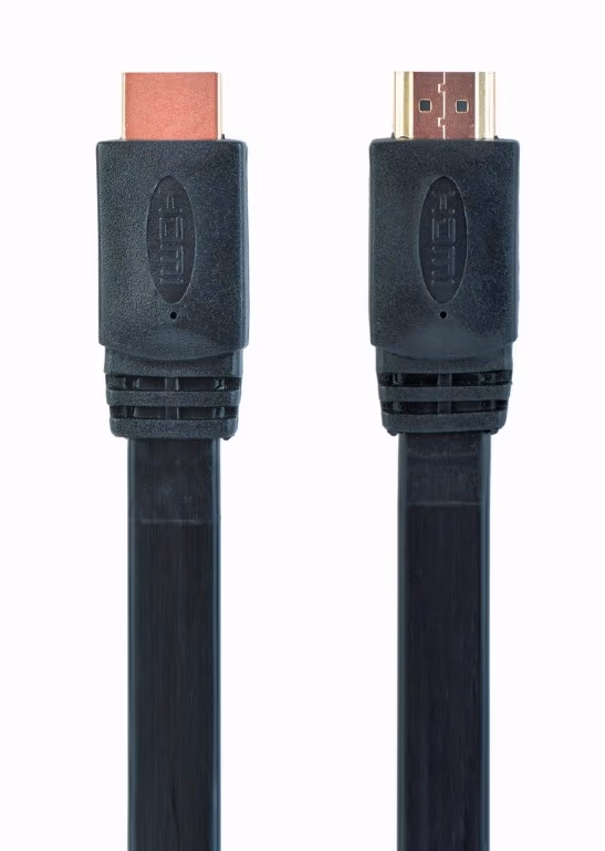 Cable HDMI  CC-HDMI4F-6, 1.8 m, High speed HDMI flat cable with Ethernet, Supports 4K UHD resolutions at 60 Hz, 1.8 m, black color 