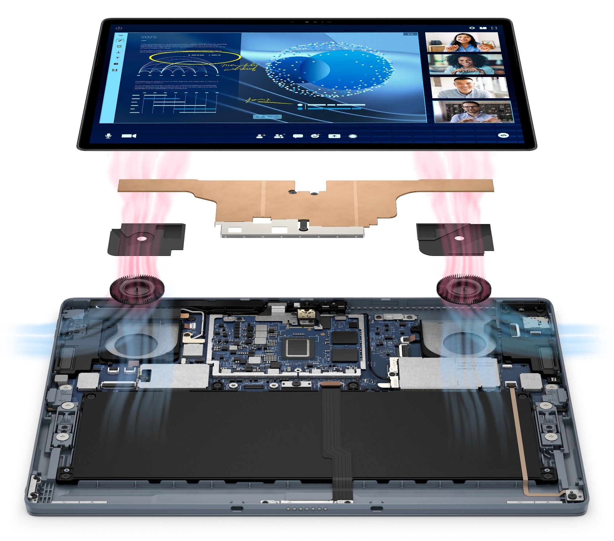 Laptop 13.0'' DELL Latitude 7350 Detachable/ Touchscreen/ Intel Core Ultra 7 164U/ 3K/ 16GB/ 512GB SSD/ Win11Pro/ Gray photo 3