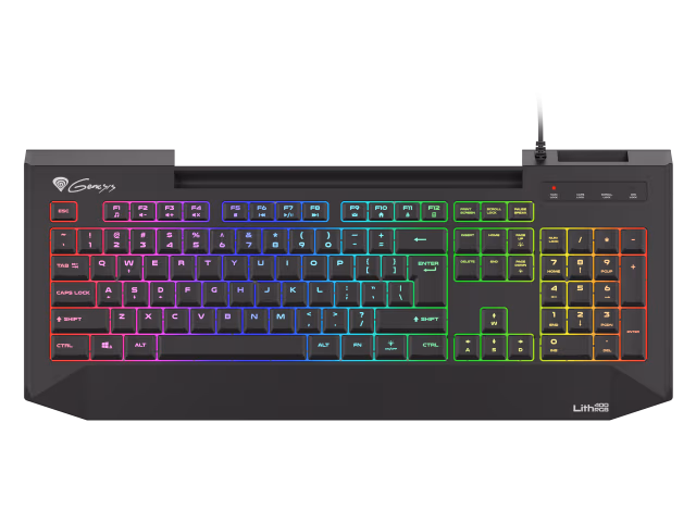 Tastatura cu fir Genesis Keyboard Lith 400 RGB US Layout, X-Scissor Slim 