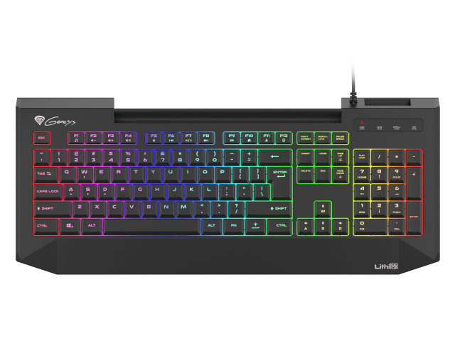 Tastatura cu fir Genesis Keyboard Lith 400 RGB US Layout, X-Scissor Slim photo 1
