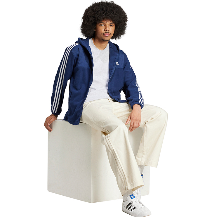 Hanorac pt bărbați Adidas Fleece hoodie XS Albastru photo 5