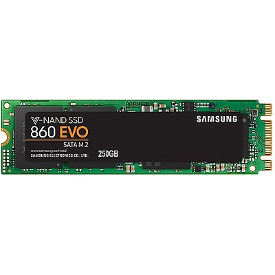 M.2 SATA SSD 250GB Samsung SSD 860 EVO, SATA 6Gb/s, M.2 Type 2280 form factor, Sequential Reads: 550 MB/s, Sequential Writes: 520 MB/s, Max Random 4k: Read: 97,000 IOPS / Write: 88,000 IOPS, Samsung MJX Controller, 512MB LPDDR4, V-NAND 3bit MLC photo 1