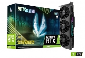 ZOTAC GeForce RTX 3090 OC Trinity 24GB GDDR6X, 384bit, 1710/19500Mhz, Ampere, PCIeX16 4.0, Triple Fan / IceStorm 2.0, 1xHDMI, 3xDisplayPort, Active Fan Control/FREEZE Fan Stop, SPECTRA RGB Lightning, NVLink, Metal Backplate, Premium Pack