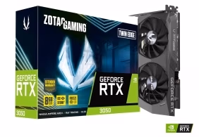 ZOTAC GeForce RTX 3050 Twin Edge 8GB GDDR6, 128bit, 1777/14000Mhz, Ampere, PCI-Ex 4.0, Dual Fan / IceStorm 2.0, 1xHDMI, 3xDisplayPort, Active Fan Control/ FREEZE Fan Stop, Cooper Heat pipes, FireStorm, Metal Backplate, 1x 8pin, Medium Pack