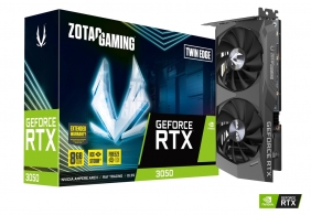 ZOTAC GeForce RTX 3050 Twin Edge 8GB GDDR6, 128bit, 1777/14000Mhz, Ampere, PCI-Ex 4.0, Dual Fan / IceStorm 2.0, 1xHDMI, 3xDisplayPort, Active Fan Control/ FREEZE Fan Stop, Cooper Heat pipes, FireStorm, Metal Backplate, 1x 8pin, Medium Pack thumbnav 1