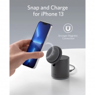 Wireless Charger  Anker PowerWave Mag-Go 2in1, 20W,  iPhone 12/13 and AirPods, black thumbnav 4