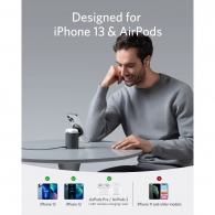 Wireless Charger  Anker PowerWave Mag-Go 2in1, 20W,  iPhone 12/13 and AirPods, black thumbnav 5
