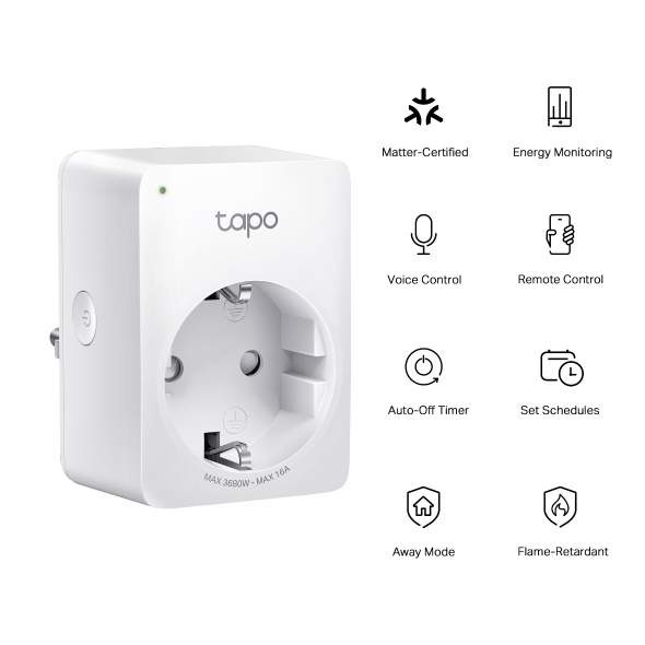 Mini Priza Smart cu monitorizare a energiei Tp-Link Tapo P110M / 16A / 3680W photo 2