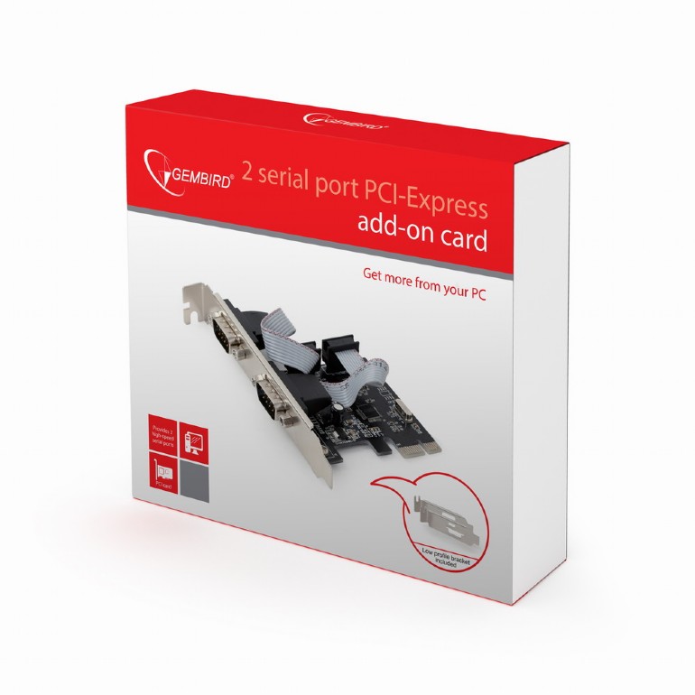 Gembird SPC-22, 2 x Serial ports, PCI-Express, with extra low-profile bracket photo 4